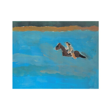 Painting titled "The Horse" by Irfan Ajvazi, Original Artwork, Acrylic