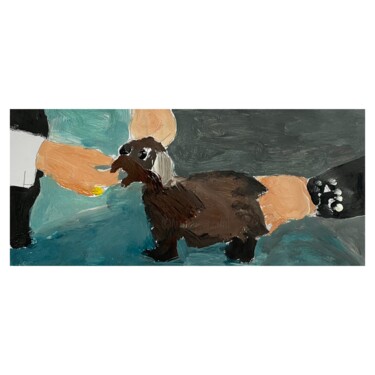 Malerei mit dem Titel "Dog painting" von Irfan Ajvazi, Original-Kunstwerk, Acryl