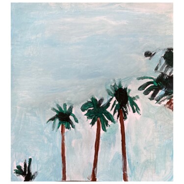 Malerei mit dem Titel "Palms" von Irfan Ajvazi, Original-Kunstwerk, Acryl