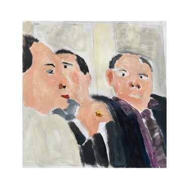 Painting titled "Party conference" by Irfan Ajvazi, Original Artwork, Acrylic