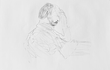 Dessin intitulée "Reading drawings" par Irfan Ajvazi, Œuvre d'art originale, Encre