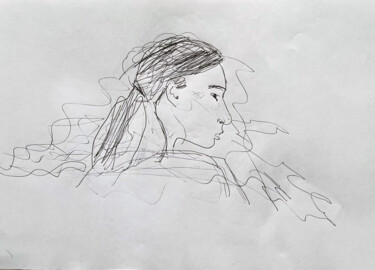 Tekening getiteld "Draw 2" door Irfan Ajvazi, Origineel Kunstwerk, Houtskool