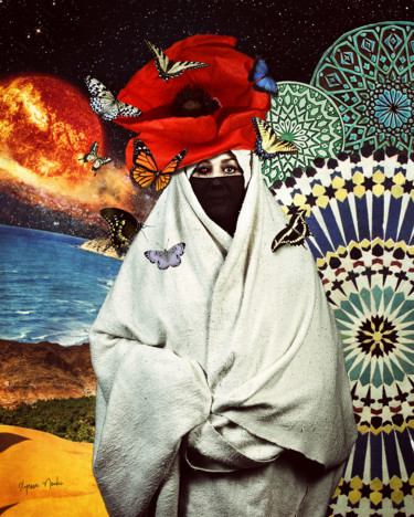 Woman of the north - Moroccan collage artwork Digitale Künste mit dem Titel "Woman of the north…" von Iriessu, Original-Kunstwerk, Foto-Montage