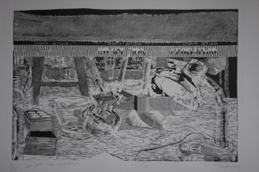 Estampas & grabados titulada "20 лет под кроватью" por Andrey Titovets, Obra de arte original, Grabado