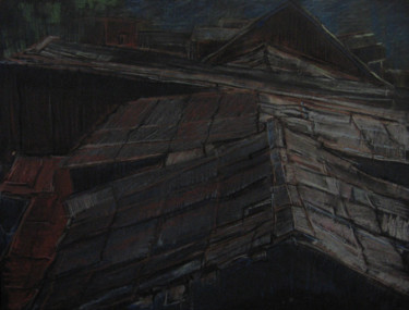 Painting titled "Крыши" by Andrey Titovets, Original Artwork