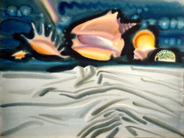 Dessin intitulée "Sea and shells" par Iriia Belogorskaya, Œuvre d'art originale, Aquarelle