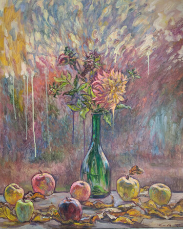Картина под названием "Щедрая осень" - Iriia Belogorskaya, Подлинное произведение искусства, Масло Установлен на Деревянная…