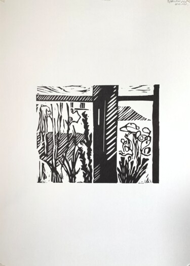 Printmaking titled "Picture, engraving,…" by Irina Abramova, Original Artwork, Linocuts