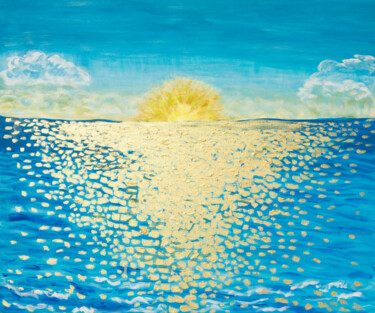 Peinture intitulée "Golden sea" par Irina Afonskaya, Œuvre d'art originale, Acrylique