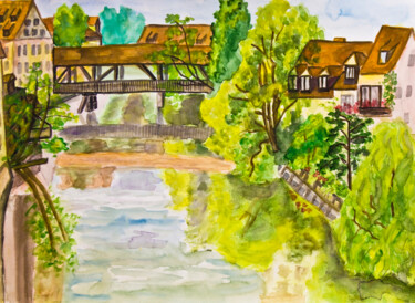 Peinture intitulée "Nuremberg 15" par Irina Afonskaya, Œuvre d'art originale, Aquarelle