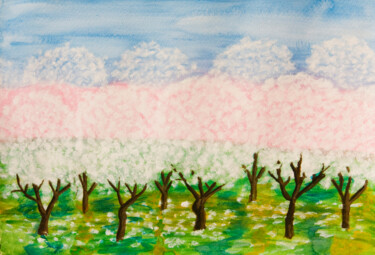 Painting titled "White garden 5" by Irina Afonskaya, Original Artwork, Acrylic
