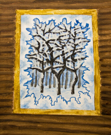 Pittura intitolato "Winter window 2" da Irina Afonskaya, Opera d'arte originale, Gouache