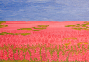 Painting titled "Meadow with rose-bay" by Irina Afonskaya, Original Artwork, Oil