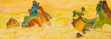 Картина под названием "Landscape with colo…" - Irina Afonskaya, Подлинное произведение искусства, Акварель