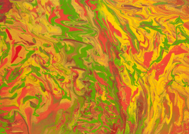 Картина под названием "Autumn 1 yellow, gr…" - Irina Afonskaya, Подлинное произведение искусства, Акрил Установлен на Деревя…