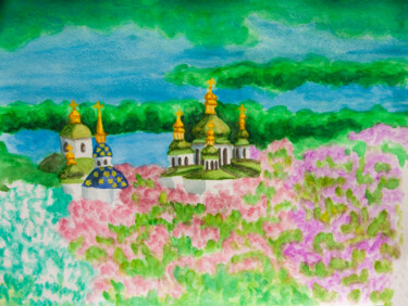 Painting titled "Kyiv 9" by Irina Afonskaya, Original Artwork, Watercolor