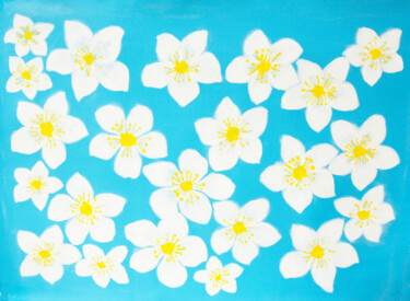 Картина под названием "White spring flower…" - Irina Afonskaya, Подлинное произведение искусства, Акрил
