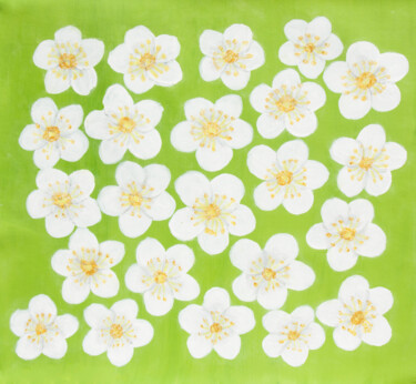 Ζωγραφική με τίτλο "White spring flower…" από Irina Afonskaya, Αυθεντικά έργα τέχνης, Ακρυλικό