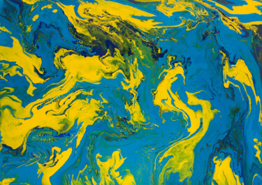 Painting titled "Abstract fluid art…" by Irina Afonskaya, Original Artwork, Acrylic Mounted on Wood Stretcher frame