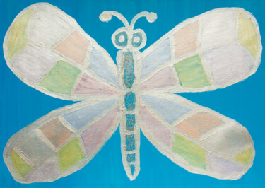 Pittura intitolato "Pearl dragonfly" da Irina Afonskaya, Opera d'arte originale, Acrilico