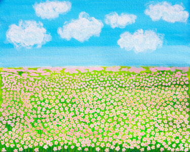Peinture intitulée "Spring meadow with…" par Irina Afonskaya, Œuvre d'art originale, Acrylique