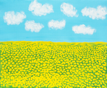 Schilderij getiteld "Spring meadow with…" door Irina Afonskaya, Origineel Kunstwerk, Acryl