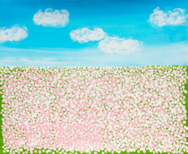 Malarstwo zatytułowany „Spring meadow with…” autorstwa Irina Afonskaya, Oryginalna praca, Akryl