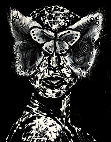 Картина под названием "Lady Butterfly" - Irina & Alexey Polyakov, Подлинное произведение искусства, Акрил