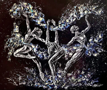 Pintura intitulada "CHARITES. DANCE OF…" por Irina & Alexey Polyakov, Obras de arte originais, Acrílico