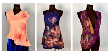 Art textile intitulée "Collection of dress…" par Irina & Alexey Polyakov, Œuvre d'art originale, Tissu