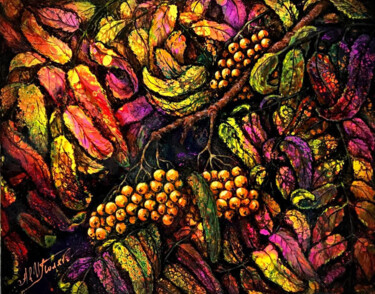 Painting titled "Autumn kaleidoscope" by Irina & Alexey Polyakov, Original Artwork, Acrylic