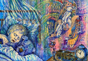 Painting titled "Рlush dreams" by Irina & Alexey Polyakov, Original Artwork, Acrylic