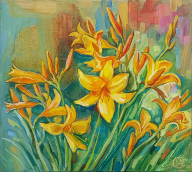 Картина под названием "И снова зацветут цв…" - Irina Andreieva, Подлинное произведение искусства, Масло