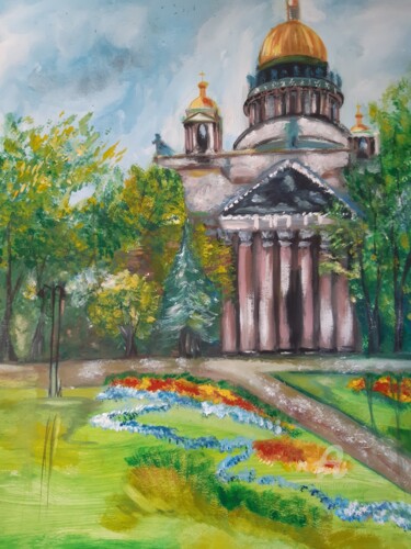 Painting titled "Исаакиевский собор" by Irina Androsova, Original Artwork, Gouache