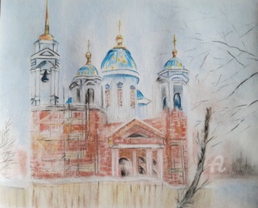 Рисунок под названием "Успенский собор (Со…" - Irina Androsova, Подлинное произведение искусства, Пастель