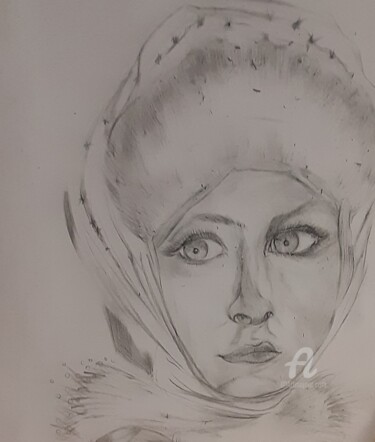 Рисунок под названием ""Снегурочка"" - Irina Androsova, Подлинное произведение искусства, Графит