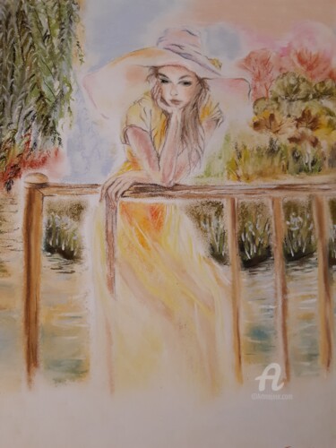 Рисунок под названием ""Девушка - осень".…" - Irina Androsova, Подлинное произведение искусства, Пастель