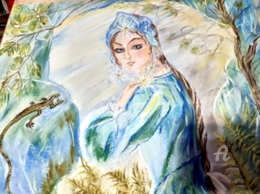 Dessin intitulée ""Хозяйка Медной гор…" par Irina Androsova, Œuvre d'art originale, Pastel