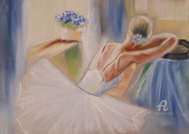Dibujo titulada "Балерина" por Irina Androsova, Obra de arte original, Pastel