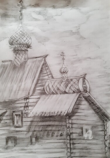 Drawing titled "Церковь Ризоположен…" by Irina Androsova, Original Artwork, Graphite