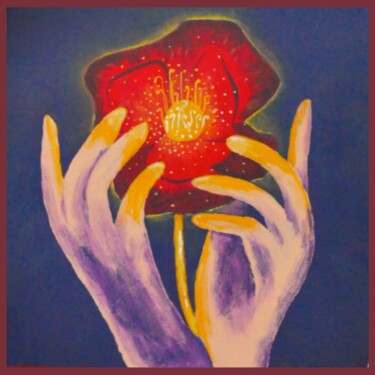 Peinture intitulée "The Scarlet Flower" par Irina Anikina (anibellka), Œuvre d'art originale, Acrylique Monté sur Châssis en…