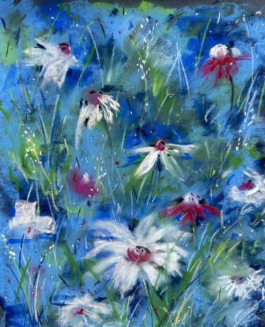 Malerei mit dem Titel "Whispers of spring" von Irina Anis, Original-Kunstwerk, Pastell