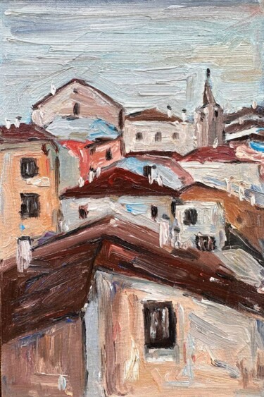 Картина под названием "Cityscape" - Irina Anis, Подлинное произведение искусства, Масло