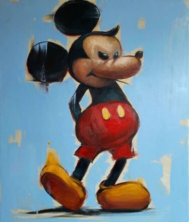 Картина под названием "Mickey happy" - Ирина Багель (Дмитрий С , Лилия К), Подлинное произведение искусства, Масло