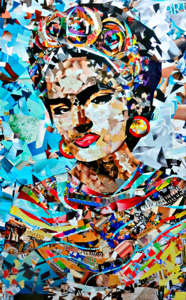 Collages intitulée "Frida Kahlo. Mexica…" par Irina Bast, Œuvre d'art originale, Collages