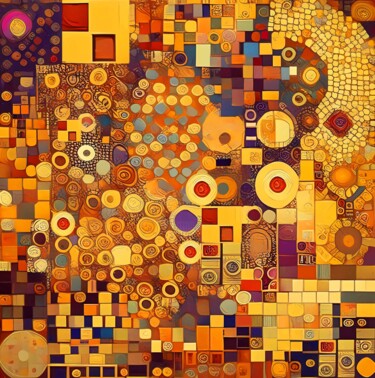Цифровое искусство под названием "Golden geometric AB…" - Irina Bast, Подлинное произведение искусства, Цифровая живопись