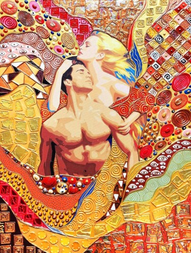 Pittura intitolato "Love painting. Man…" da Irina Bast, Opera d'arte originale, Acrilico Montato su Telaio per barella in le…