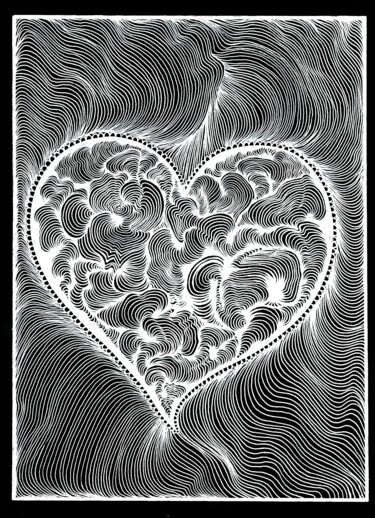 Dessin intitulée "LOVE2" par Irina Bekker, Œuvre d'art originale, Stylo gel