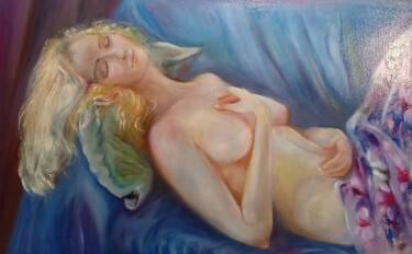 Pittura intitolato ""Спящая Венера"" da Irina Berezina, Opera d'arte originale, Olio