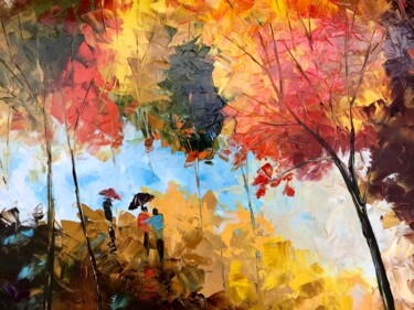Painting titled "In the Park" by Irina Biunger, Original Artwork, Oil